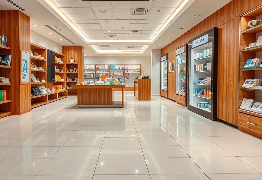 A pristine and inviting retail store interior with polished floors and well-organized displays. No text.