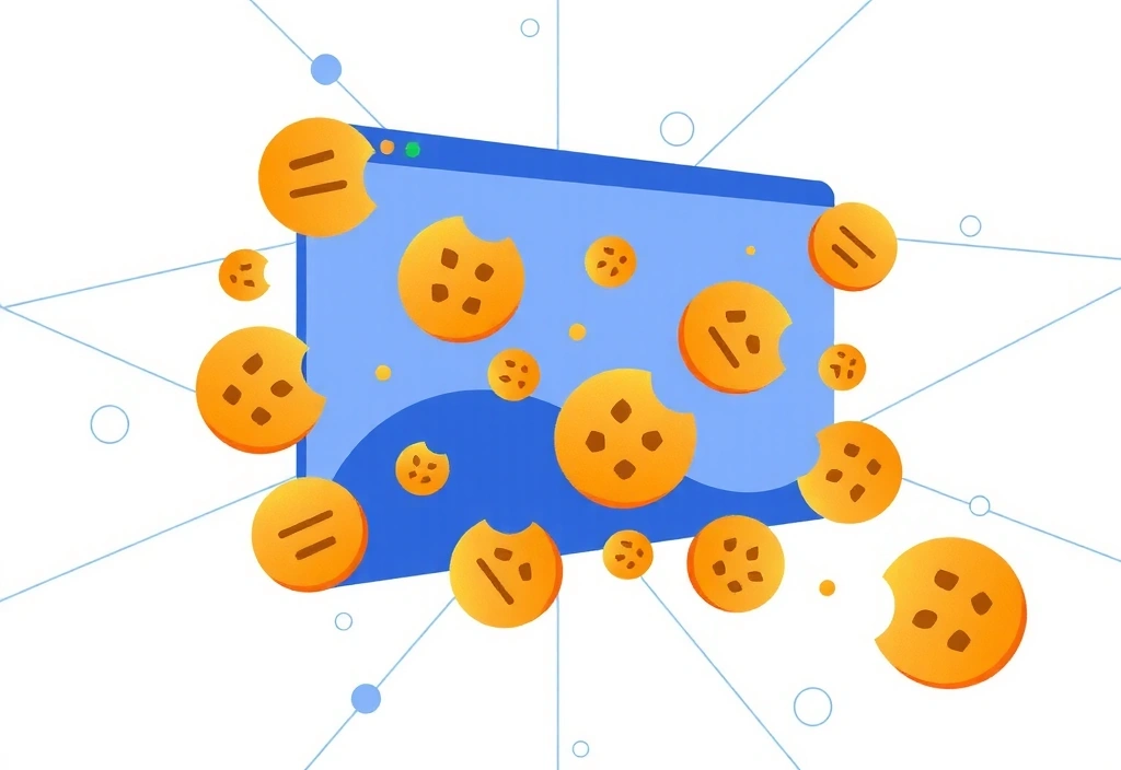 Illustration of browser cookies being managed