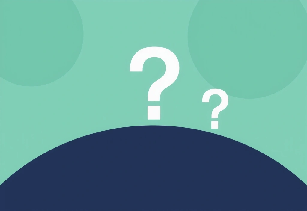 Clean, minimalist graphic representing questions and answers or a thought bubble, no text.