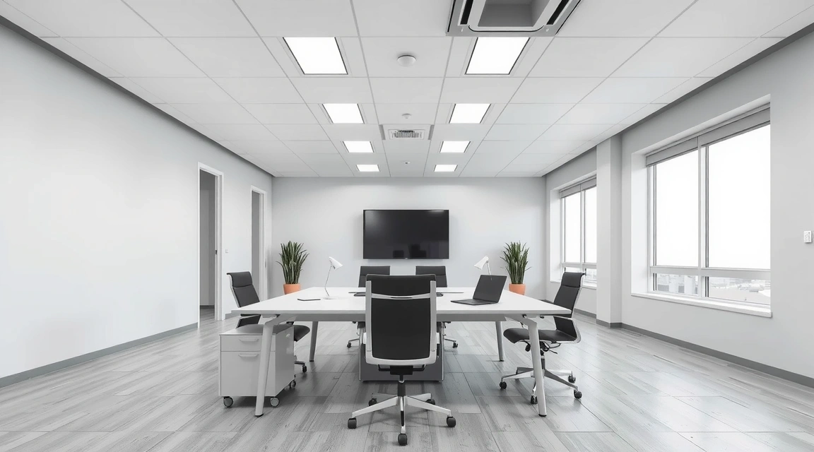 Abstract image representing a modern office space.