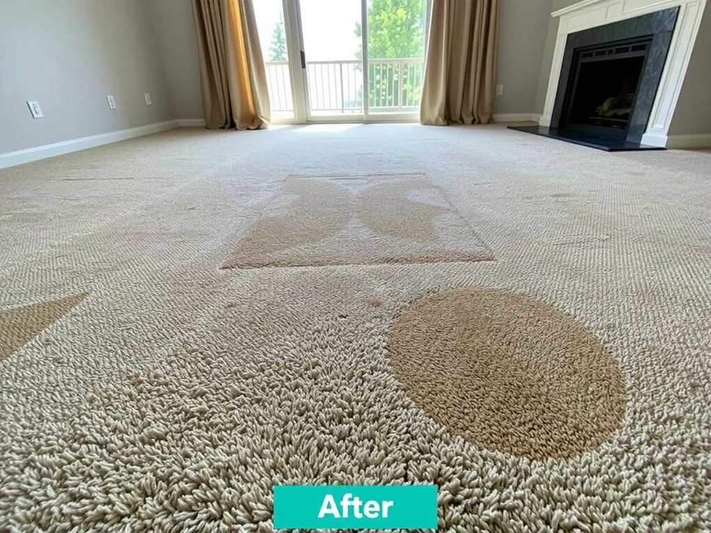 After: A freshly cleaned and vibrant living room carpet.