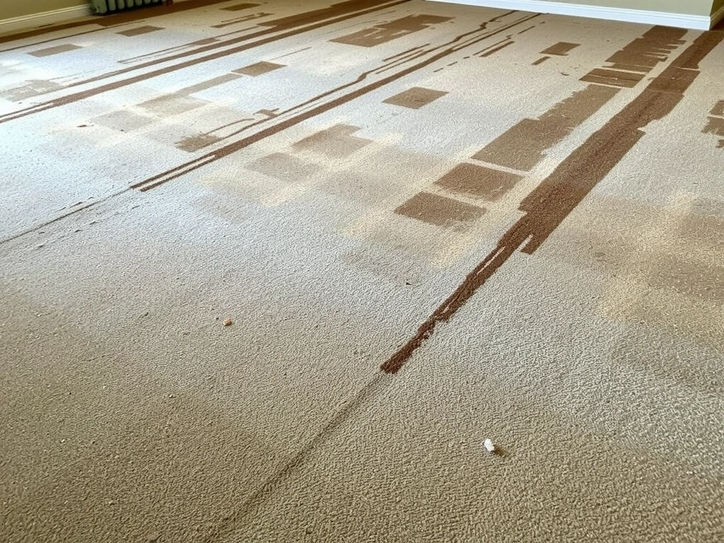 Before: A dusty and unkempt living room carpet.