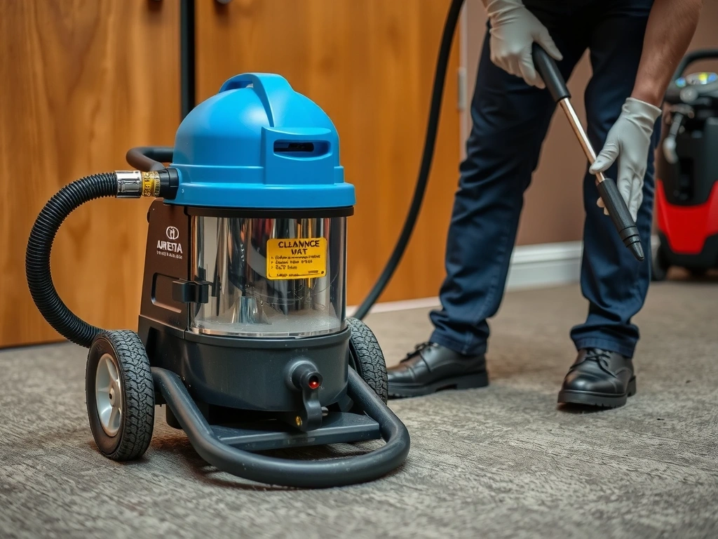 Specialized cleaning equipment in action